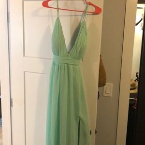 Sexy mint green maxi